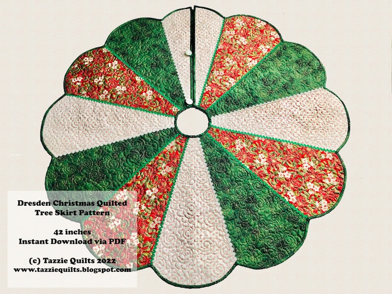Dresden Christmas Quilted Tree Skirt PDF Pattern Etsy