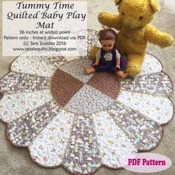 Quilted Play Mat Pattern - Tummy Time Baby Play Mat