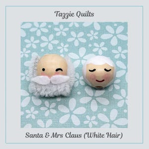 Santa and Mrs Claus - Pre Painted Wooden Heads for the mmmCrafts Twas the Night Ornament Series