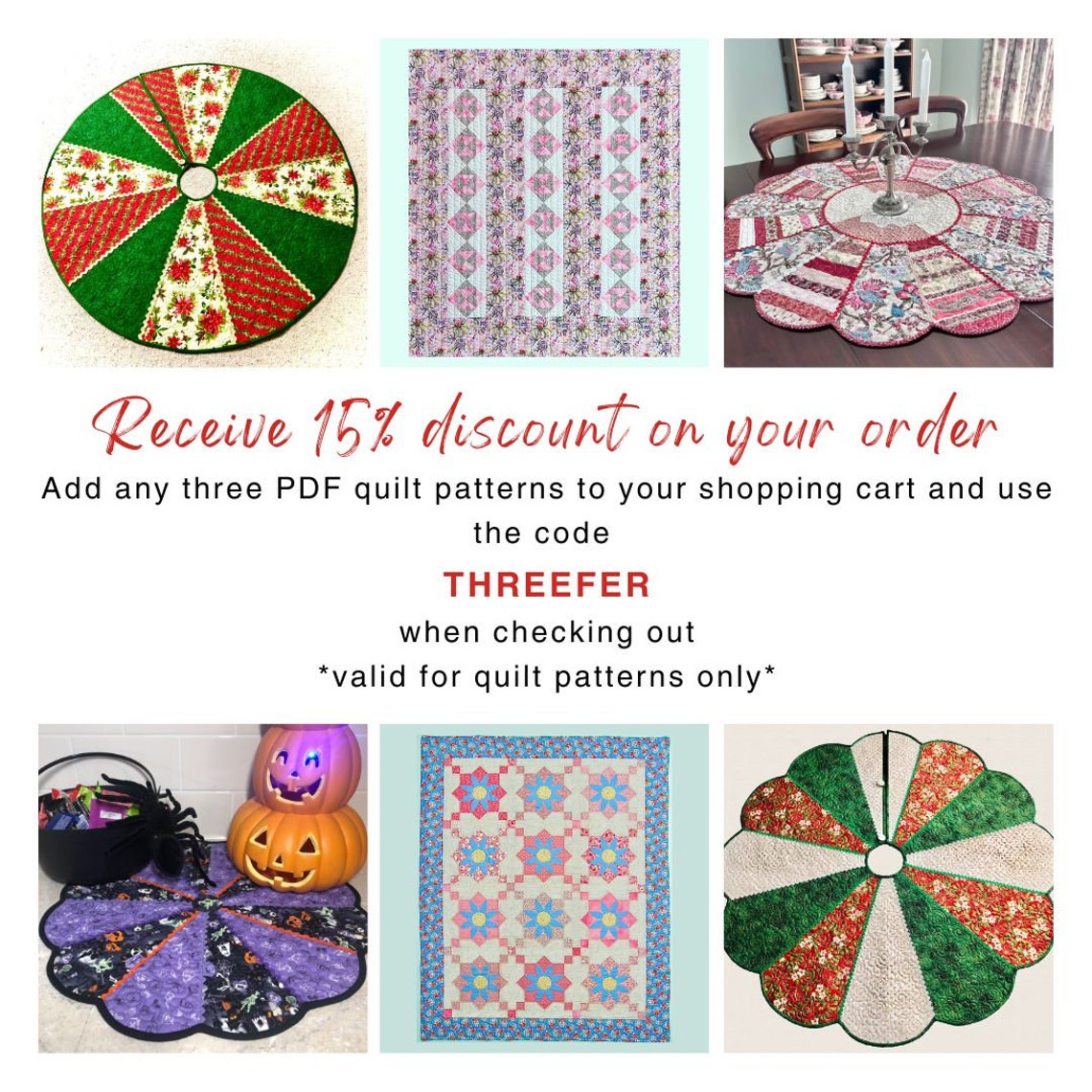 Quilted Halloween Table Topper Pattern - PDF Pattern - Slightly Spooky ...