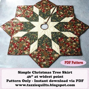Quilted Christmas Tree Skirt Pattern PDF Original Etsy