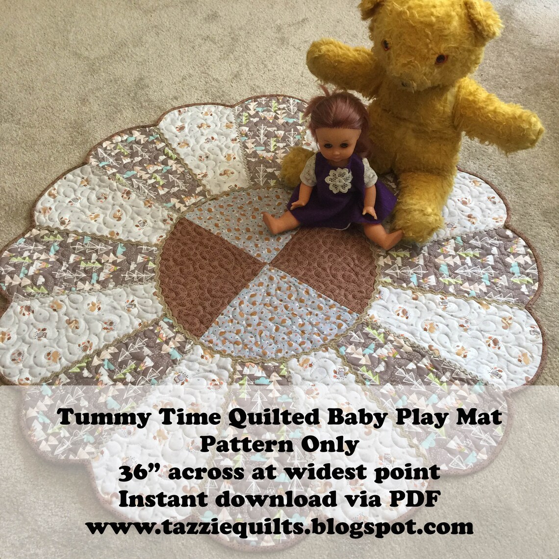 Tummy Time Quilted Baby Play Mat Pattern Only Etsy