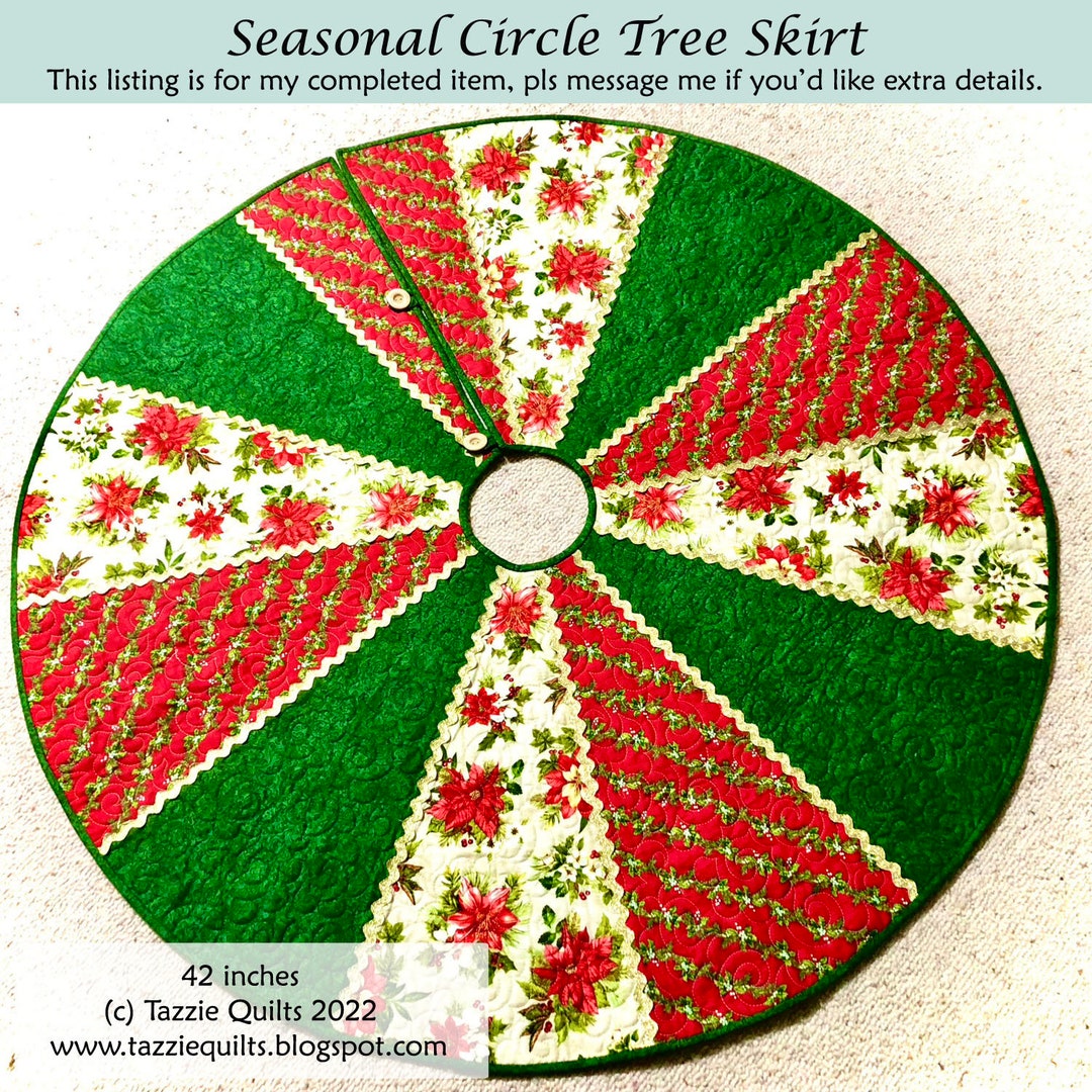 Quilted Christmas Tree Skirt Seasonal Circle Tree Skirt Etsy Canada