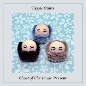 Cadeau de Noël fantôme - Têtes en bois pré-peintes pour la série d'ornements mmmCrafts Ebenezer