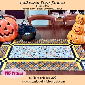 Quilted Halloween Table Runner | Patchwork Table Runner | Quilted Halloween Table Topper