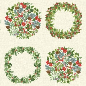 Yuletide Christmas Wreath Panel by Makower image 1
