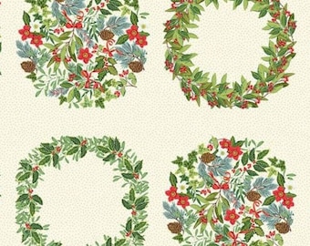 Yuletide Christmas Wreath Panel by Makower