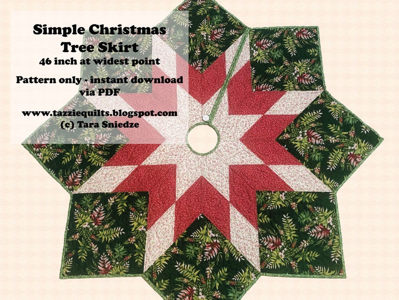 Quilted Christmas Tree Skirt Pattern PDF Original image 2