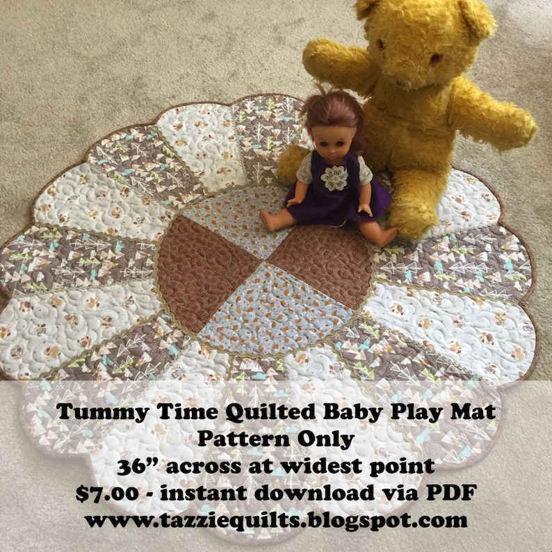 Tummy Time Quilted Baby Play Mat Pattern Only Etsy