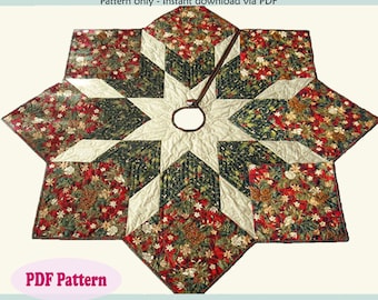 Quilted Christmas Tree Skirt Pattern - PDF Original - Tree Skirt Pattern - Quilted Tree Skirt