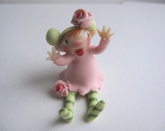 Tiny flower fairy figurine