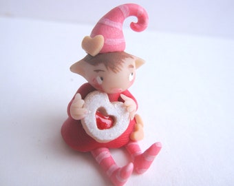 Figurine miniature of Valentine pixie valentine elf gift