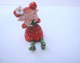 The strawberry fairy miniature figurine doll