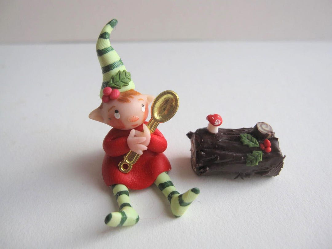 Christmas Pixie With Chocolate Log - Etsy