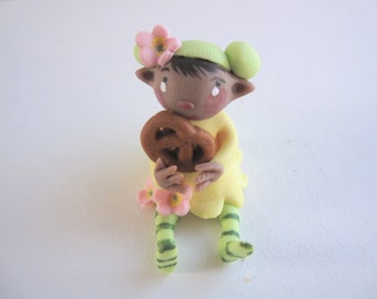 Tiny flower fairy figurine