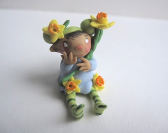 The daffodil fairy miniature figurine doll