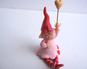 Figurine miniature of Valentine pixie valentine elf gift