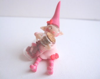 Figurine miniature of Valentine pixie valentine elf gift