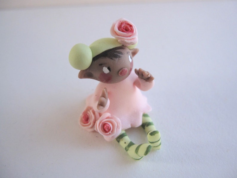 Tiny flower fairy figurine image 2