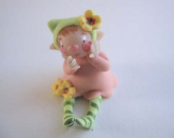 Tiny flower fairy figurine