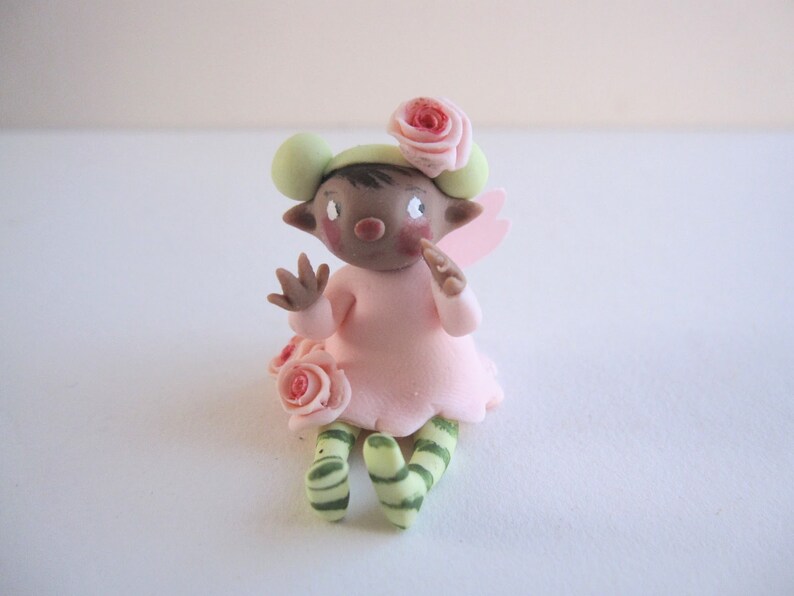 Tiny flower fairy figurine image 1