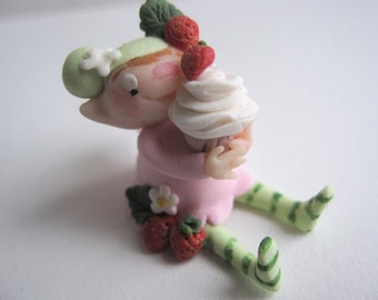 Fairy figurine birthday girl cupcake miniature doll