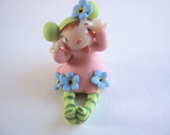 Tiny flower fairy figurine