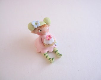 Fairy figurine birthday girl cupcake miniature doll