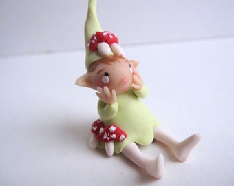 Mushroom pixie miniature figurine