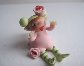 Tiny flower fairy figurine