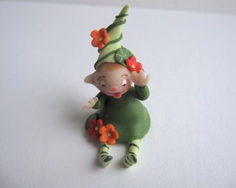 The nasturtium fairy elf miniature doll figurine