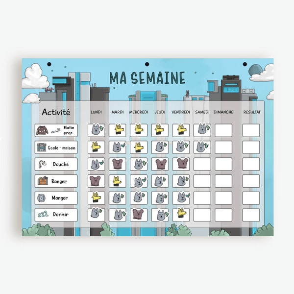 Calendrier Semainier enfant