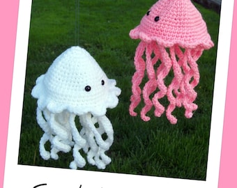 Instant Download Crochet Pattern Directions for Making a Jellyfish PDF Pattern Ocean Beach Nautical Plush Toy