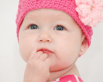 Baby Crochet Pattern Hat with Changeable Flowers Crochet Pattern Photo Prop PDF Instant Download