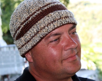 Crochet Pattern for a Man's Watchman Crochet Cap  - Instant Download Winter Hunting