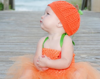 CROCHET PATTERN for a Little Pumpkin Hat  Photo Prop- Instant Download Baby Toddler Fall