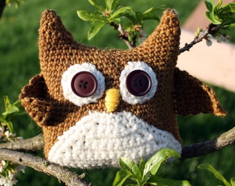 INSTANT DOWNLOAD Pattern Directions for an Amigurumi Owl Crochet Woodland Toy Plush Pillow