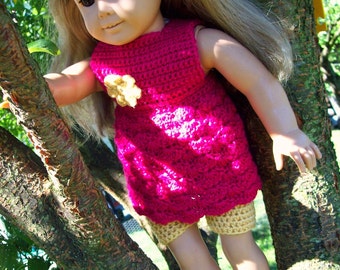 Pattern Directions for Making a Crochet Empire Dress and Tights for American Girl Type Dolls PDF