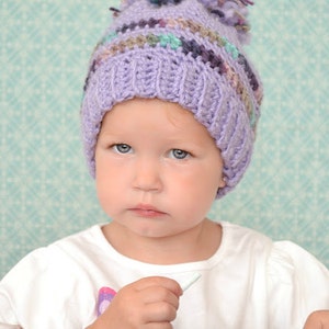 Crochet Pattern for a Purple Pom Pom Hat for Toddlers and - Etsy