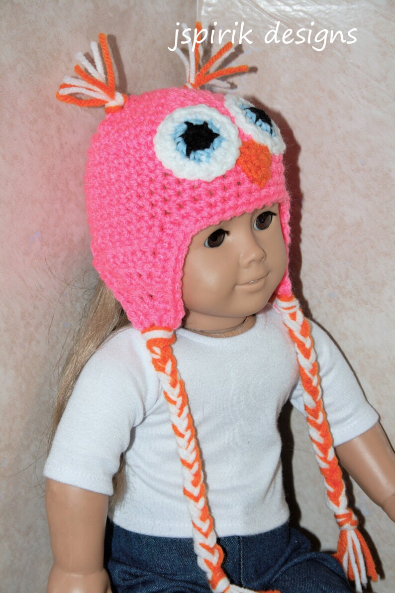 Pattern Directions for Making a Crochet Owl Hat for American Etsy