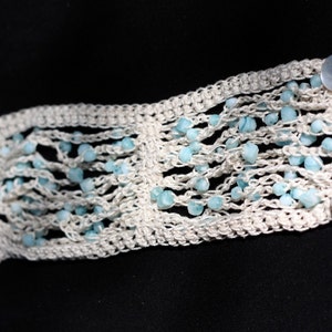 Crochet Pattern For a Beachy Blue Beaded Bracelet PDF Instant Download Bracelet Jewelry Beach Summer Spring image 3