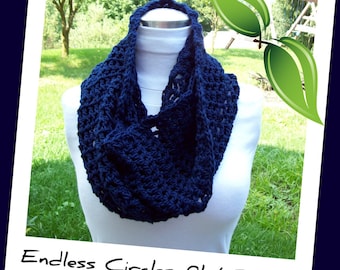 Crochet Pattern Directions for Making a Crochet Infinity Cowl Scalloped Edge Scarf PDF Instant Download Neckwarmer