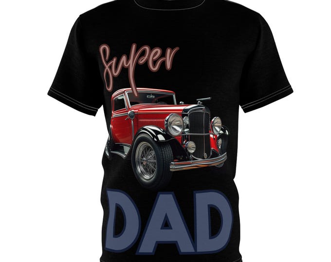 Super Dad Car Tee, Unisex Graphic Tee for Father's Day, Gift for Dad, Vintage Car Lover, Cool Casual T-Shirt