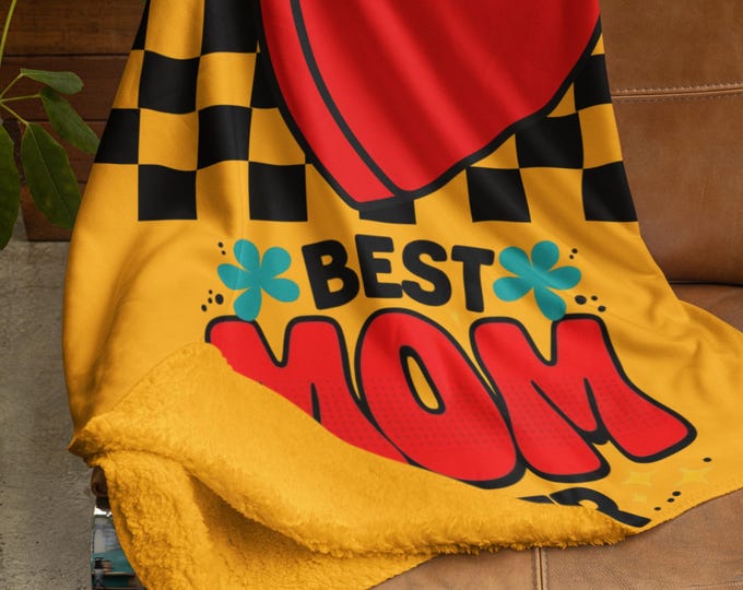 PAPACozy Velveteen Plush Blanket for Mom | Best Mom Ever Gift | Perfect for Mother's Day, Birthdays, Home Decor, Soft Throw