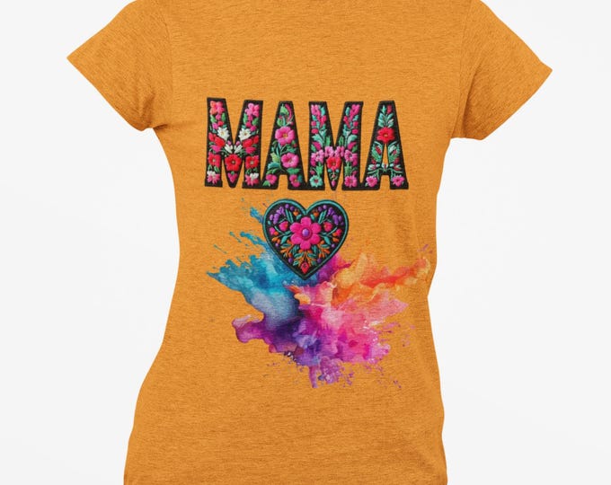 PAPAMama Love Tee, Floral Heart T-Shirt, Gift for Mom, Mother's Day Shirt, Casual Family Apparel, Cute Mom Outfit