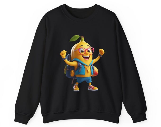 PAPAFunny Cartoon Fruit Sweatshirt, Cute Sweatshirt for Kids, Unisex Crewneck, Gifts for Fruit Lovers, Everyday Comfort, School Apparel