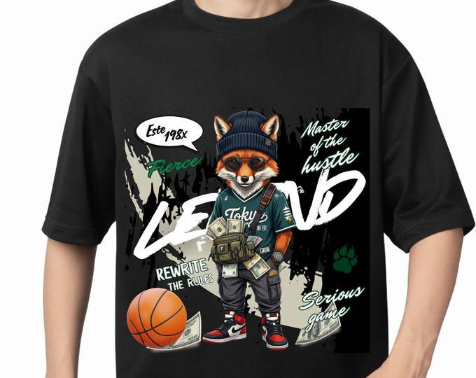 Hustle Mindset Urban Fox Tee | Streetwear Money Lifestyle, Tokyo Style