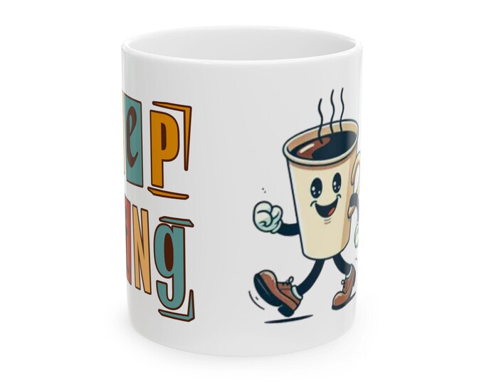 PAPAFunny Coffee Lover Ceramic Mug - 'Keep Going, You're Good' - Perfect for Home, Office, Gifts, Birthdays, Motivation