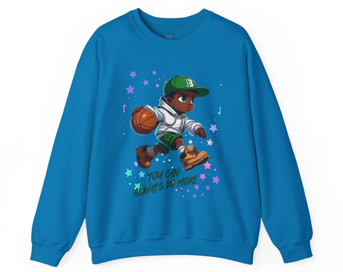PAPAEmpowering Kid's Sweatshirt - You Can Always Do More, Youth Unisex Crewneck, Basketball Gift, Motivational Apparel, Everyday Comfort