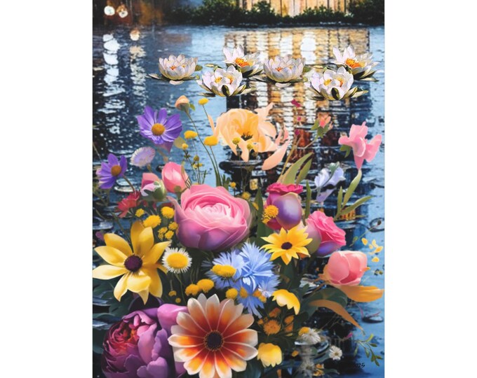 Floral Canvas Wall Art - Vibrant Flower Art for Home Decor, Perfect for Birthdays, Mother's Day, Spring Celebrations, Housewarming Gifts,